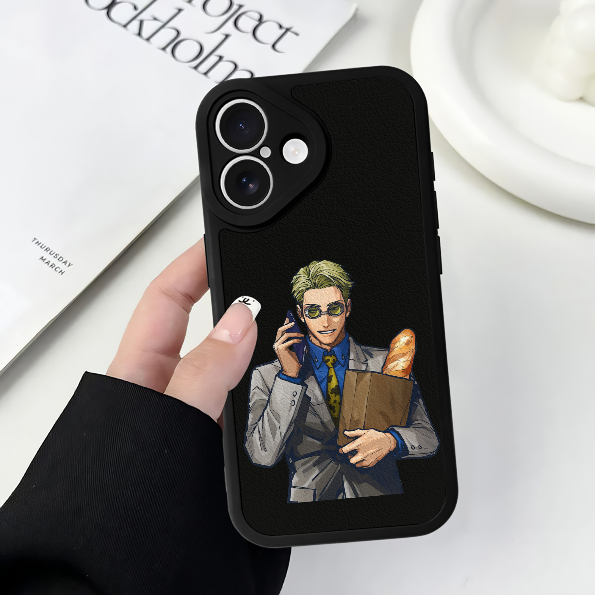 （画像用） 呪術廻戦 Jujutsu Kaisen 【iPhone 16シリーズ対応】シリコンスマホケース（レザー調） 材質：シリコン